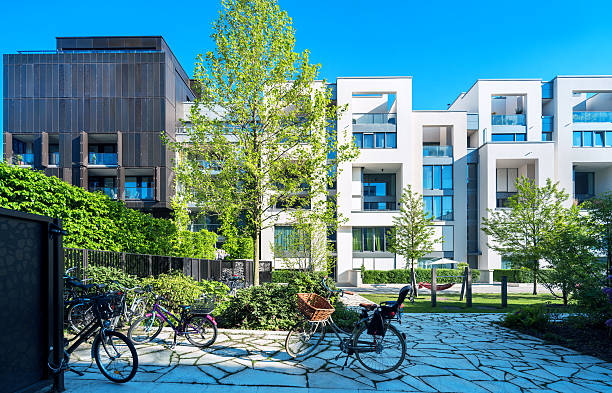 nouveau blanc appartement maisons - urbanisme photos et images de collection