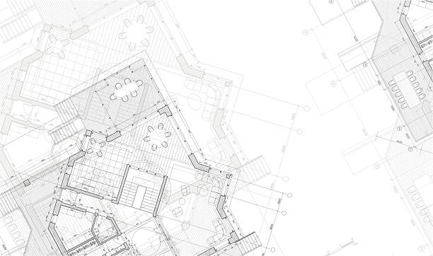 illustrations, cliparts, dessins animés et icônes de projet architectural de plan de la maison - plan archi